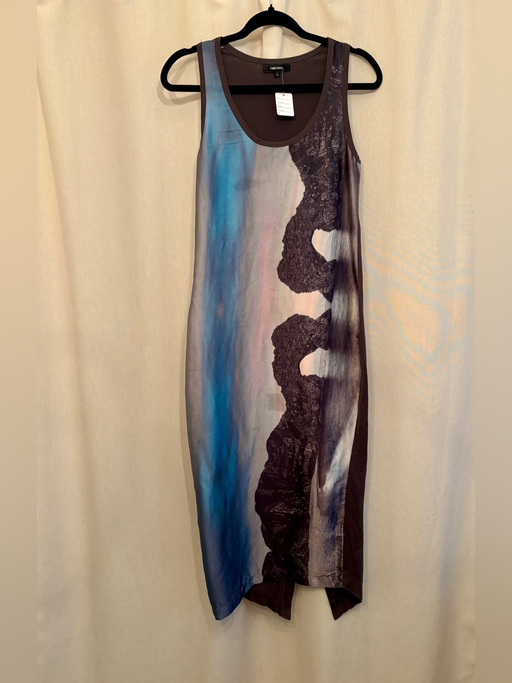 Funktional Satin Tie-Dye Midi Dress — Size S